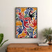 Pop Art Poster – Beweging van de Handen | Kleurrijke Abstracte Poster met gestileerde Handen