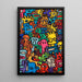 Pop Art Schilderij – Univers van Figuren | Poster Kleurrijk in Keith Haring-stijl