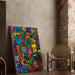 Pop Art Schilderij – Univers van Figuren | Poster Kleurrijk in Keith Haring-stijl