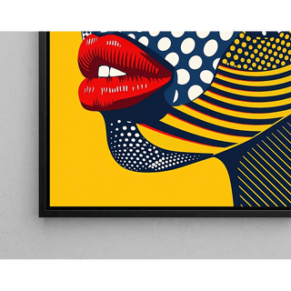 Tableau Pop Art – Visage Pop | Affiche Graphique Colorée Style Lichtenstein | Poster Contemporain de Profil Féminin pour Déco Murale Audacieuse