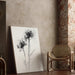 Zwart-wit ontwerp schilderij – Évanescence Florale | Poster minimalistische elegante botanische stijl