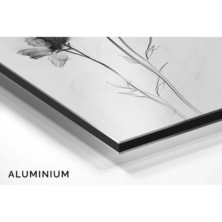 Tableau design noir et blanc – Évanescence Florale | Poster Minimaliste Botanique Élégant | Affiche Contemporaine Fleur Transparente Style Épuré