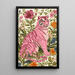 Schilderij tijger - Tijger Roze Bloemmotief