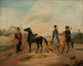 Drie ruiters op de weg - Tadeusz Brodowski — weergave van het kunstwerk