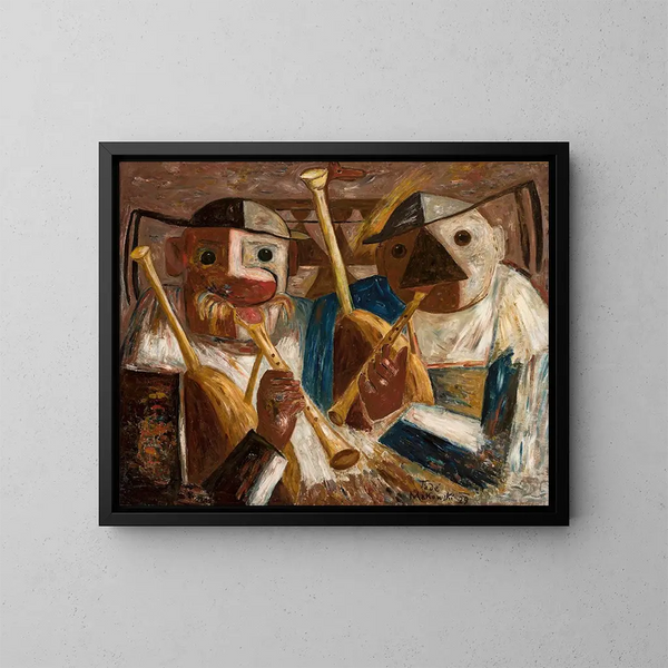 Spelers met biniou - Tadeusz Makowski — ingelijst kunstwerk aan de muur