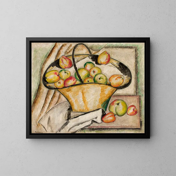 mand met appels - Tadeusz Makowski — ingelijst kunstwerk aan de muur