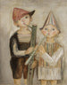 Jongens met landelijke pijpen - Tadeusz Makowski — weergave van het kunstwerk