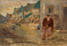 Landschap van Bretagne met een oude visser - Tadeusz Makowski — weergave van het kunstwerk