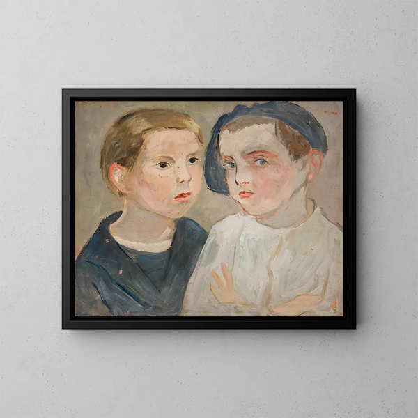 Frères - Tadeusz Makowski — ingelijst kunstwerk aan de muur