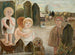 Kinderen in een dorpsplein - Tadeusz Makowski — weergave van het kunstwerk
