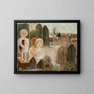 Tadeusz Makowski - Children in a village backyard.webp