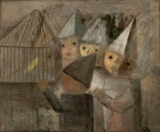 Tadeusz Makowski - Children in front of a cage with a canary.webp