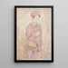 Fille au chapeau rose - Tadeusz Makowski — ingelijst kunstwerk aan de muur