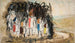 Groep kinderen - Tadeusz Makowski — weergave van het kunstwerk