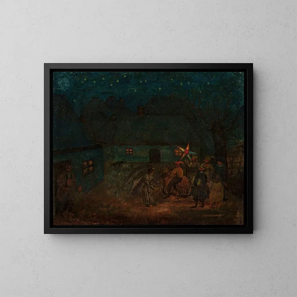 Kerststal van Krakau - Tadeusz Makowski — ingelijst kunstwerk aan de muur