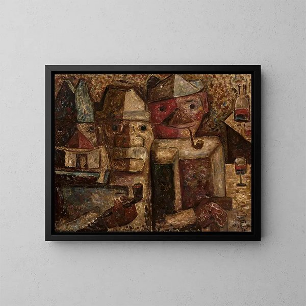 La Buvette - Tadeusz Makowski — ingelijst kunstwerk aan de muur