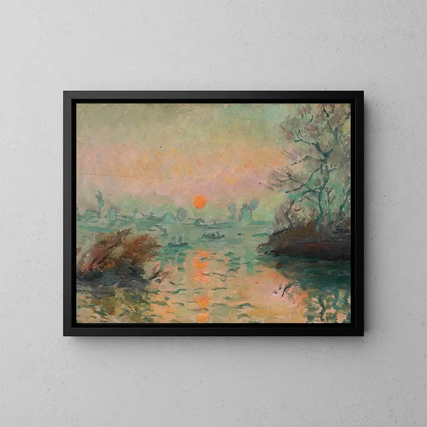 Landschapschilderij bij zonsondergang - Tadeusz Makowski — ingelijst kunstwerk aan de muur