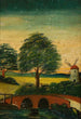 Landschap met windmolen en brug - Tadeusz Makowski — weergave van het kunstwerk