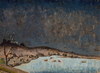 Landschap met wolken - Tadeusz Makowski — weergave van het kunstwerk