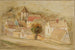 Kleine stad schilderij - Tadeusz Makowski — weergave van het kunstwerk