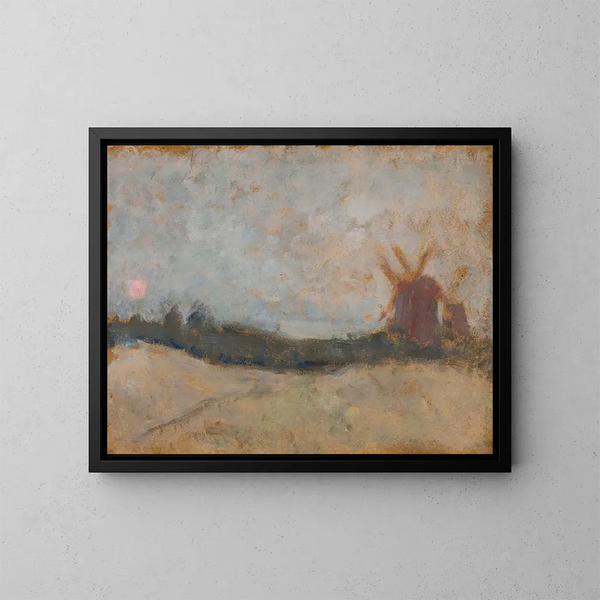 Landschap met windmolens - Tadeusz Makowski — ingelijst kunstwerk aan de muur