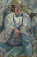 Portrait of a man with a white hat - Tadeusz Makowski — artwork view