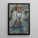 Portrait of a man with a white hat - Tadeusz Makowski — framed artwork on a wall
