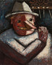 Portret van een man met pijpen - Tadeusz Makowski — weergave van het kunstwerk