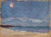 Maritiem schilderij met de zon achter een wolk - Tadeusz Makowski — weergave van het kunstwerk