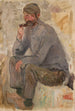 Fisherman sitting with a pipe - Tadeusz Makowski — artwork view