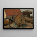 Kleine huis met rood dak - Tadeusz Makowski — ingelijst kunstwerk aan de muur