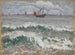 stormachtige zee met boten - Tadeusz Makowski — weergave van het kunstwerk