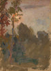 Zonsondergang in het bos - Tadeusz Makowski — weergave van het kunstwerk