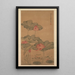 Lotus rood en vis - Tang Guang — ingelijst kunstwerk aan de muur