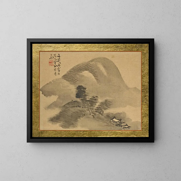 Berglandschap - Tani Bunchō — ingelijst kunstwerk aan de muur