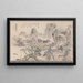 Mountain Market in Mist, from the Eight Views of XiaoXiang - Tani Bunchō — framed artwork on a wall