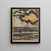 Carte-poème van de Shinkokin wakashū met een dennenmotief op een strand - Tawaraya Sōtatsu — ingelijst kunstwerk aan de muur