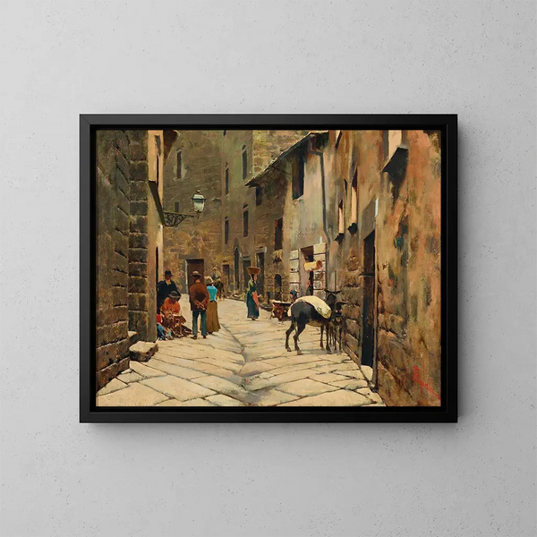 Piancastagnaio - Telemaco Signorini — ingelijst kunstwerk aan de muur