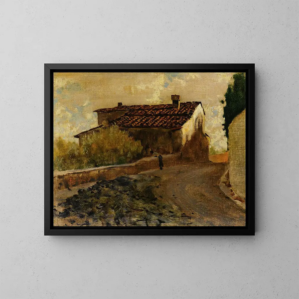Route de campagne - Telemaco Signorini — ingelijst kunstwerk aan de muur