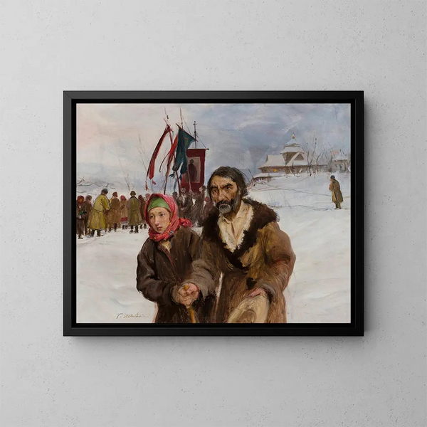 Procession des Highlanders - Teodor Axentowicz — ingelijst kunstwerk aan de muur