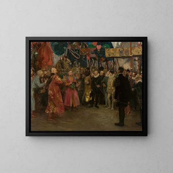 van Het Poolse gezantschap voor Hendrik de Valois - Teodor Axentowicz — ingelijst kunstwerk aan de muur