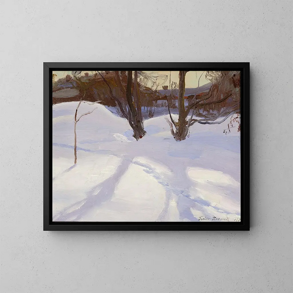 Winterlandschap - Teodor Ziomek — ingelijst kunstwerk aan de muur