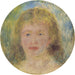 Hoofd van een vrouw Jeanne Samary - Pierre-Auguste Renoir — gepresenteerd in een interieur