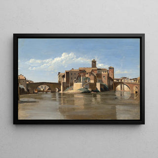 Het eiland en de San Bartolomeo-brug, Rome - Jean-Baptiste-Camille Corot
