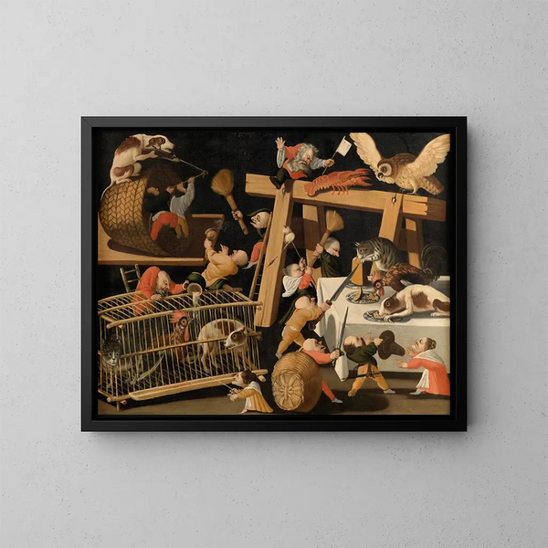 van dieren en gestileerde figuren - De Meester van de Vruchtbaarheid van het Ei — ingelijst kunstwerk aan de muur