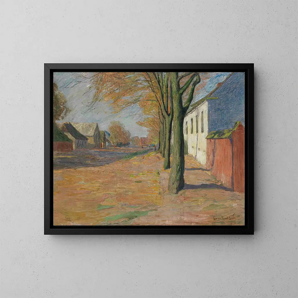 Route bordée d'arbres - Theo Von Brockhusen — ingelijst kunstwerk aan de muur