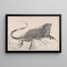 Lézard sur une pierre dans l'eau - Theo van Hoytema — ingelijst kunstwerk aan de muur