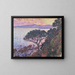 van de parasolden near de Middellandse Zee bij zonsondergang - Theo van Rysselberghe — ingelijst kunstwerk aan de muur