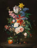 Magnifieke stilleven van bloemen met insecten - Theodor Mattenheimer — weergave van het kunstwerk