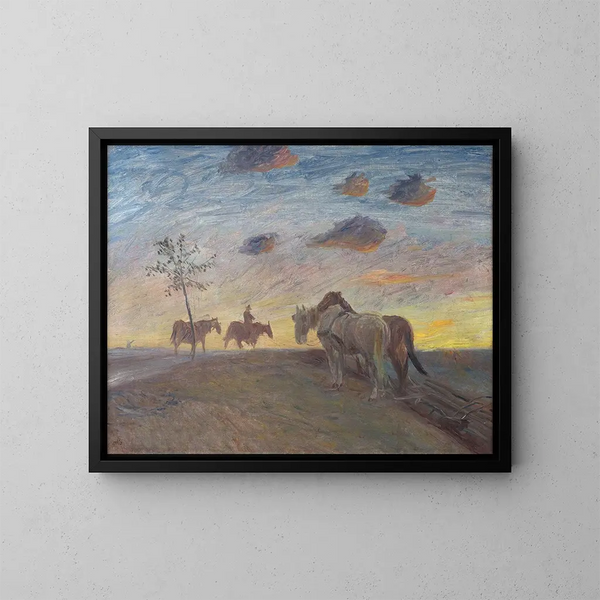 Landschap van de avond - Theodor Philipsen — ingelijst kunstwerk aan de muur